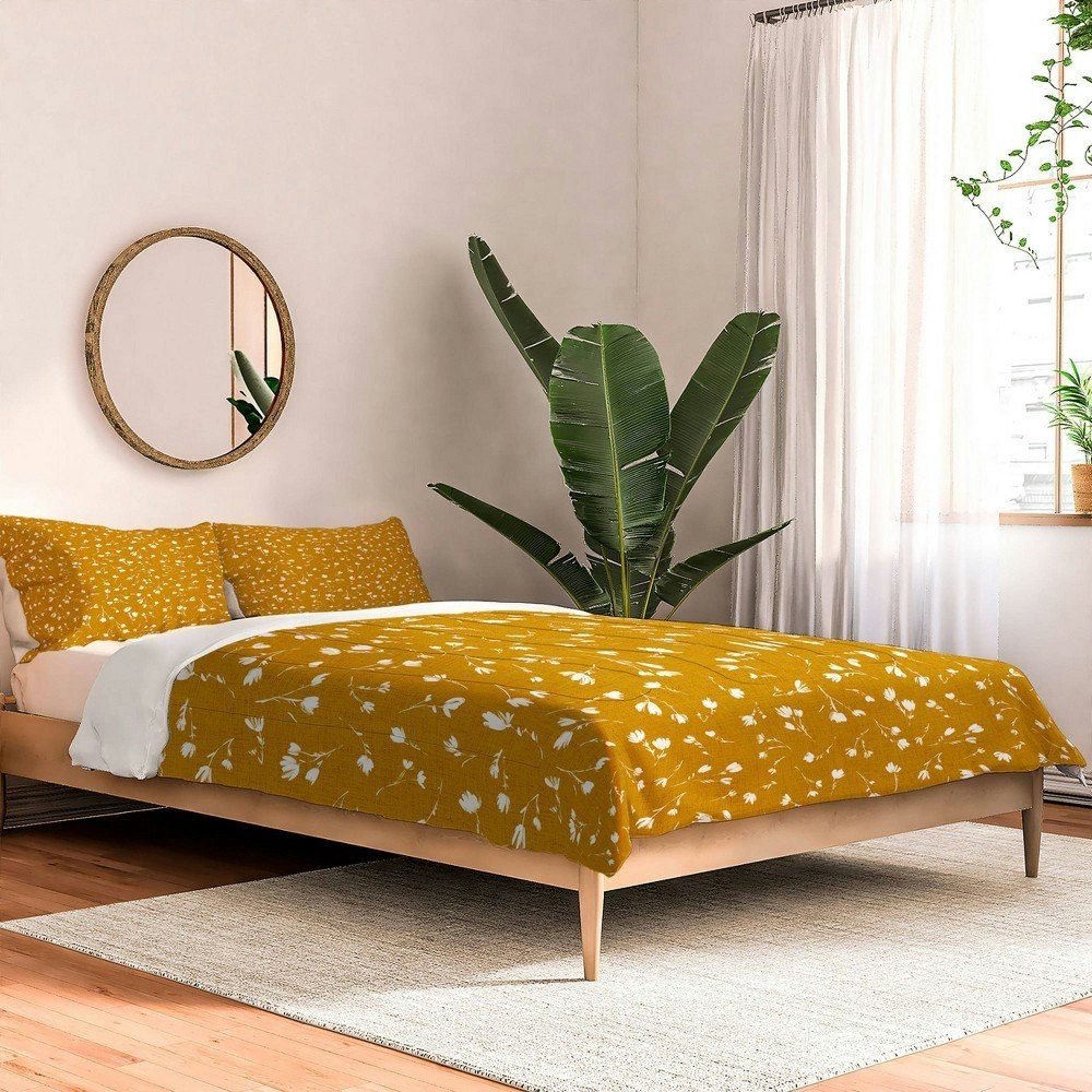 Deny Designs Libby Floral Marigold Comforter Set: $199.99