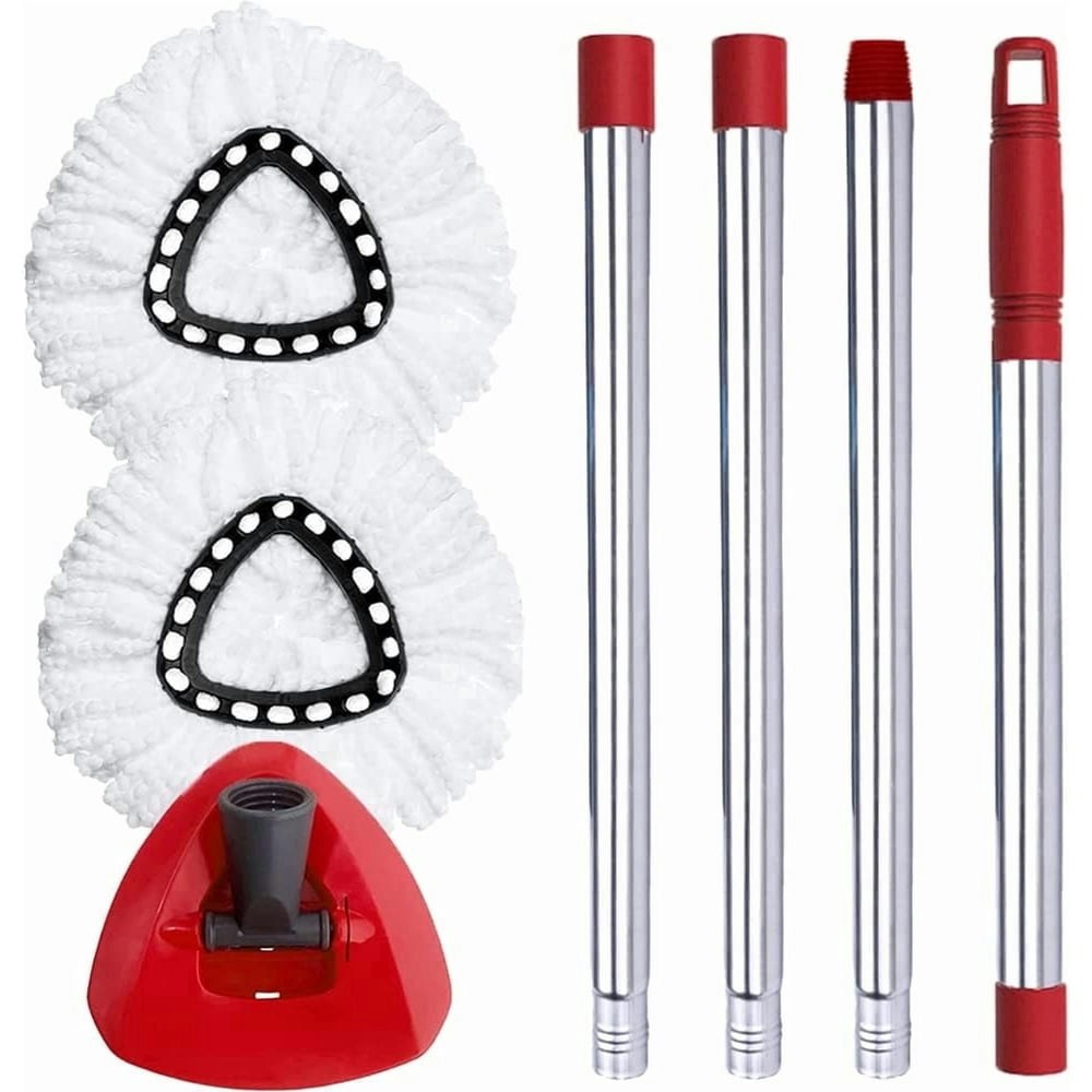 Spin Mop Handle and Head Replacement Set with 2 Microfiber Refills: $15.29