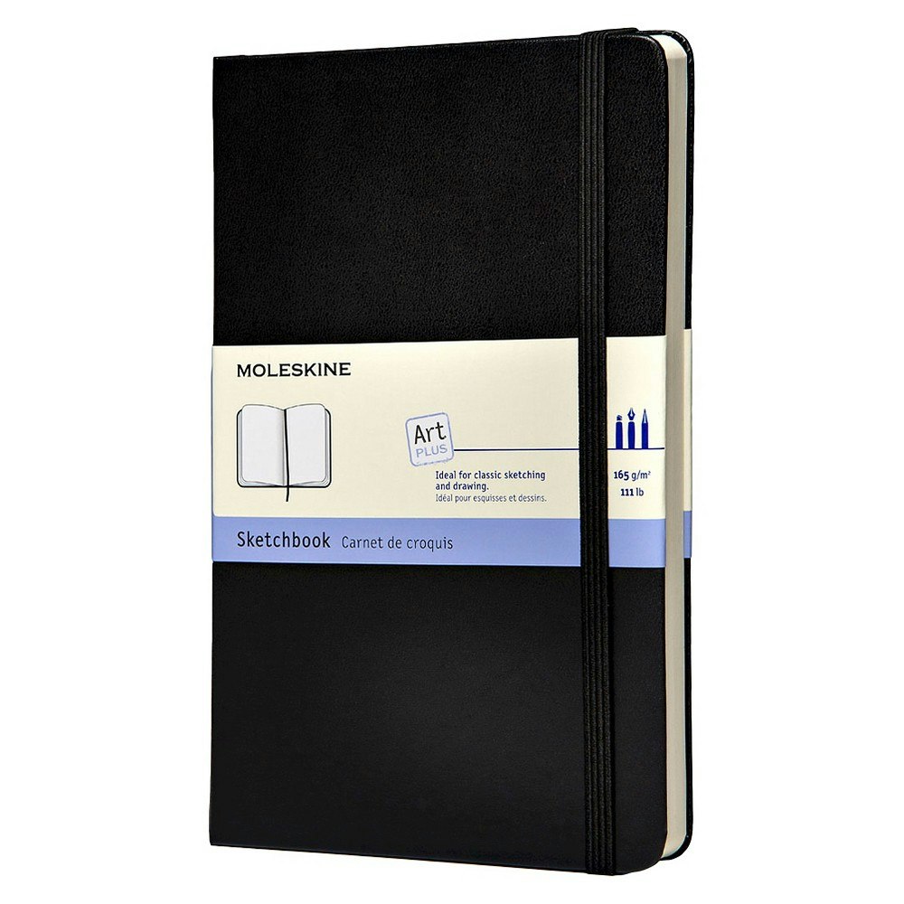 Moleskine Large 5"x8.25" Plain Hardcover Sketchbook: $32