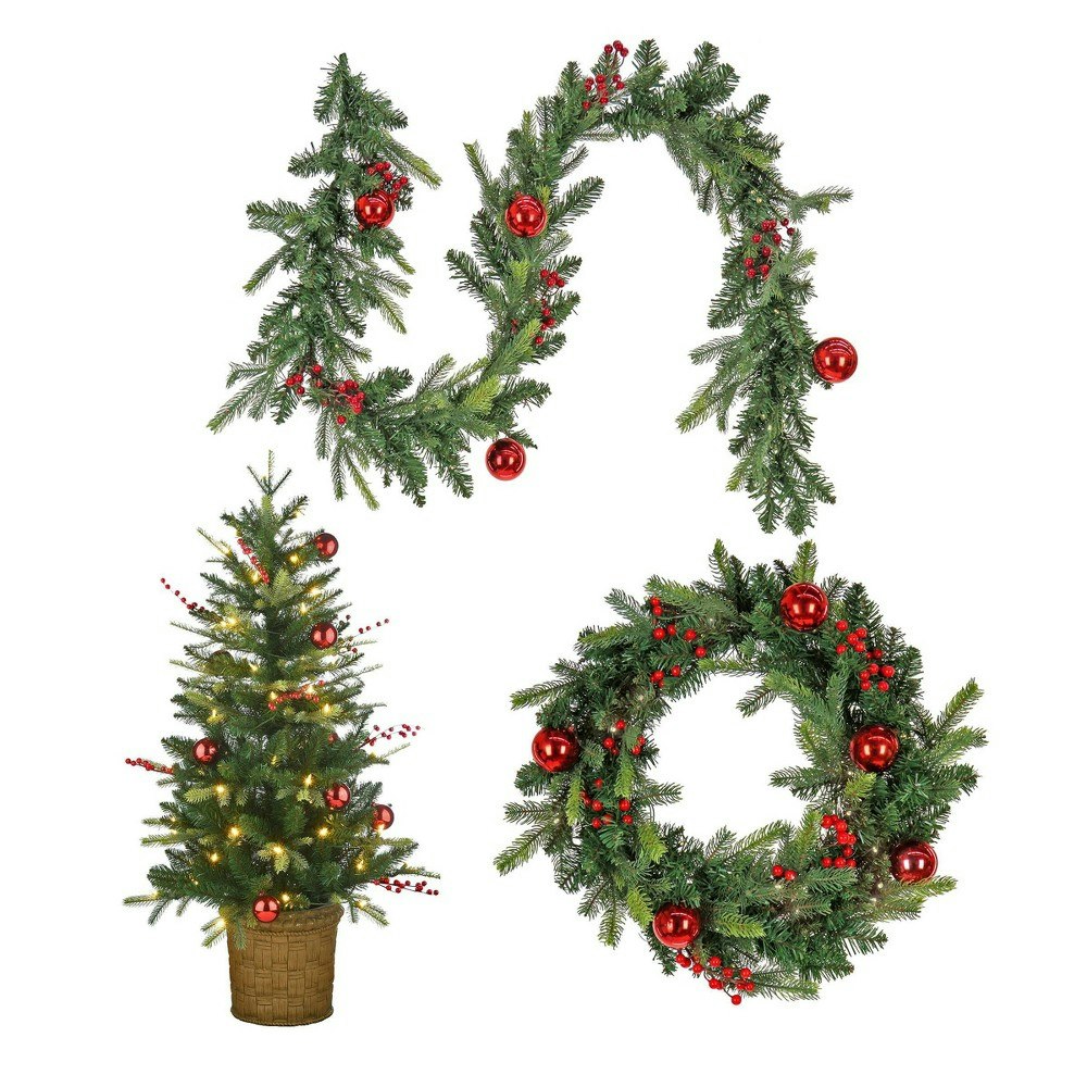 National Tree Company First Traditions 3-Piece Pre-Lit LED Christmas Greenery Set: $268.99 National Tree Company First Traditions 3-Piece Pre-Lit LED Christmas Greenery Set: $268.99