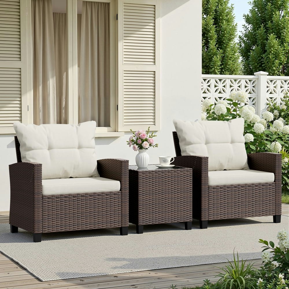 Walsunny 3-Piece Patio Wicker Bistro Set: $149.99 Walsunny 3-Piece Patio Wicker Bistro Set: $149.99