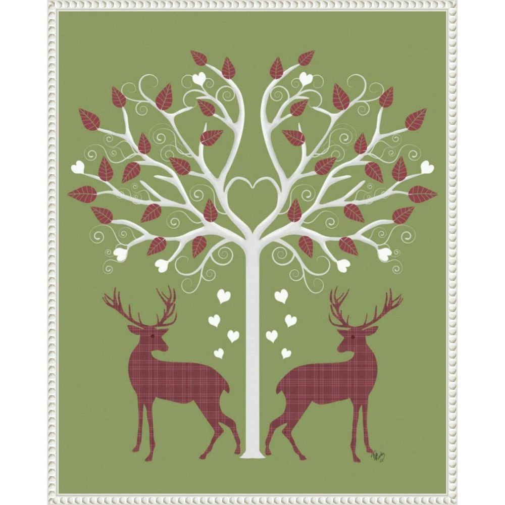 Amanti Art 23"x28" Christmas Deer and Heart Tree Framed Canvas Wall Art: $113.99 Amanti Art 23"x28" Christmas Deer and Heart Tree Framed Canvas Wall Art: $113.99