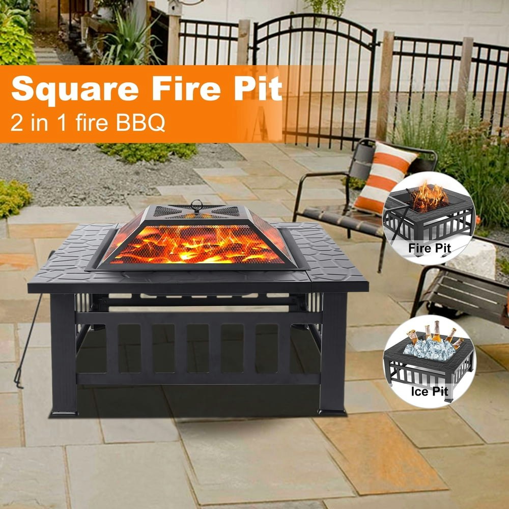 Segmart 32-Inch Square Metal Fire Pit: $50.34