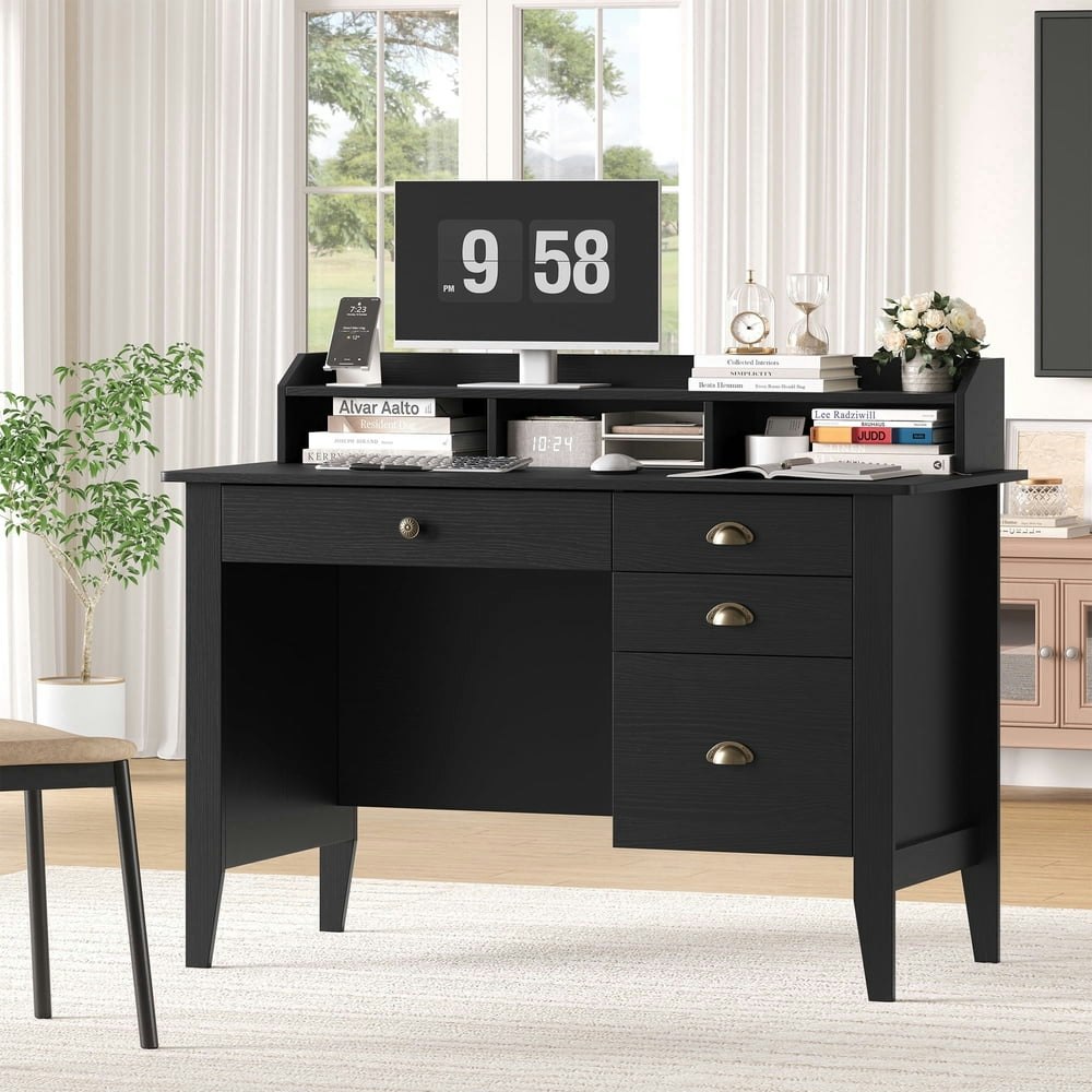 Homfa 47-inch Computer Desk with Monitor Stand and Drawers: $125.90 Homfa 47-inch Computer Desk with Monitor Stand and Drawers: $125.90