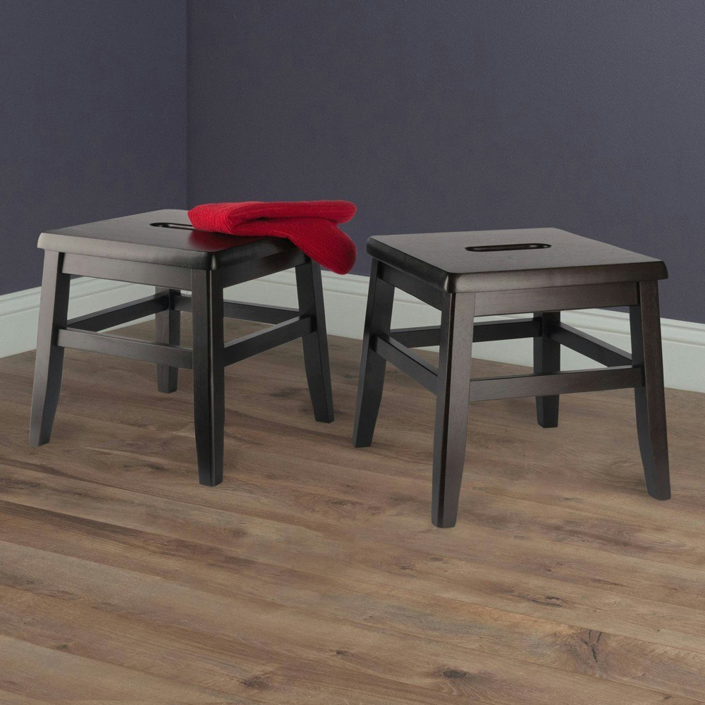 Winsome Kaya 2-Piece Square Wood Stool Set: $37.49