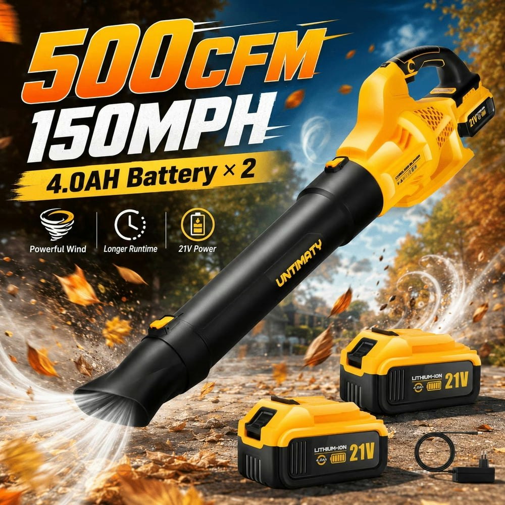 500-CFM Cordless Leaf Blower 2-Battery Kit: $40.98