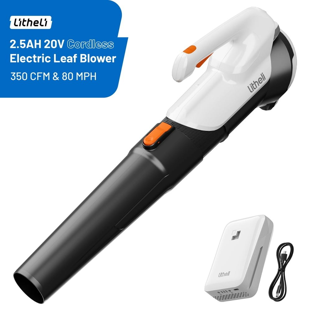 Litheli 20V 350-CFM Cordless Electric Leaf Blower: $45.99