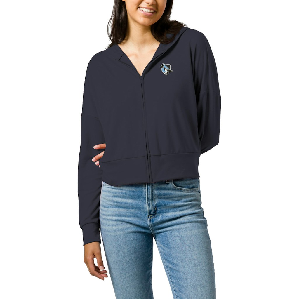 Women's League Collegiate Wear Johns Hopkins Blue Jays Full-Zip Cropped Hoodie: $59.99 Women's League Collegiate Wear Johns Hopkins Blue Jays Full-Zip Cropped Hoodie: $59.99