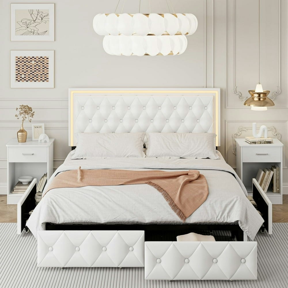 Homfa Queen Upholstered LED Storage Bed Frame: $209.94 Homfa Queen Upholstered LED Storage Bed Frame: $209.94