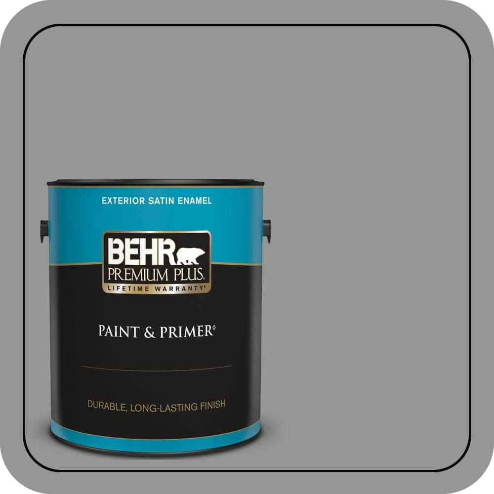 Behr Shark Fin Satin Enamel Exterior Paint and Primer 1-Gallon: $49.98 Behr Shark Fin Satin Enamel Exterior Paint and Primer 1-Gallon: $49.98