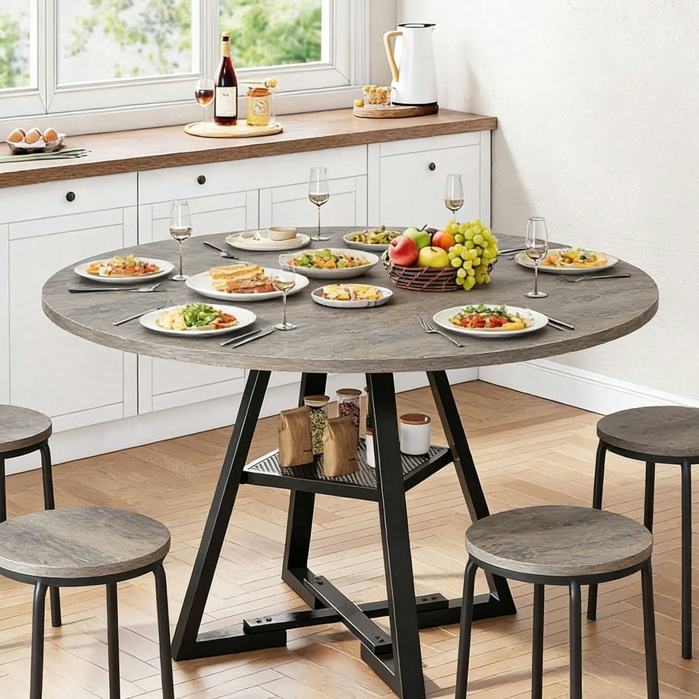 Behome 42-Inch Round Wooden Dining Table: $89.99 Behome 42-Inch Round Wooden Dining Table: $89.99