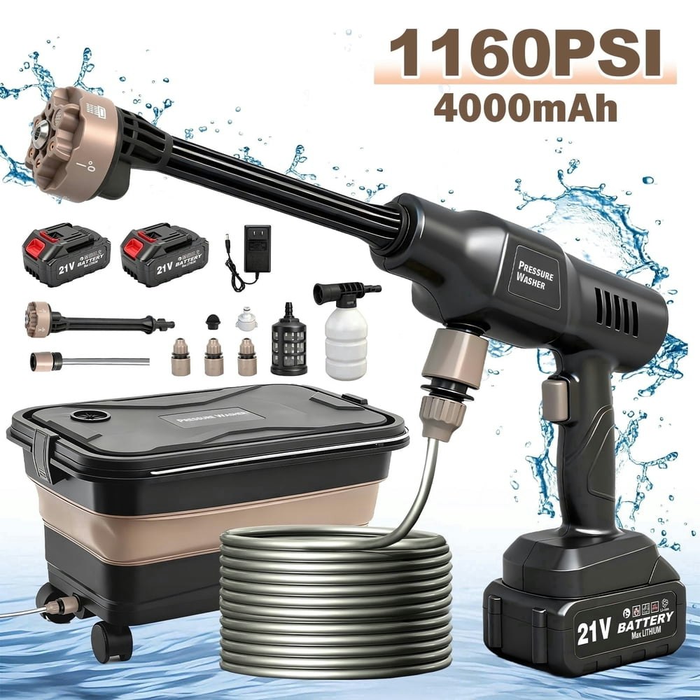 Baokaler 1,160-PSI 21V Cordless Portable Pressure Washer 2-Battery Kit: $63.26 Baokaler 1,160-PSI 21V Cordless Portable Pressure Washer 2-Battery Kit: $63.26