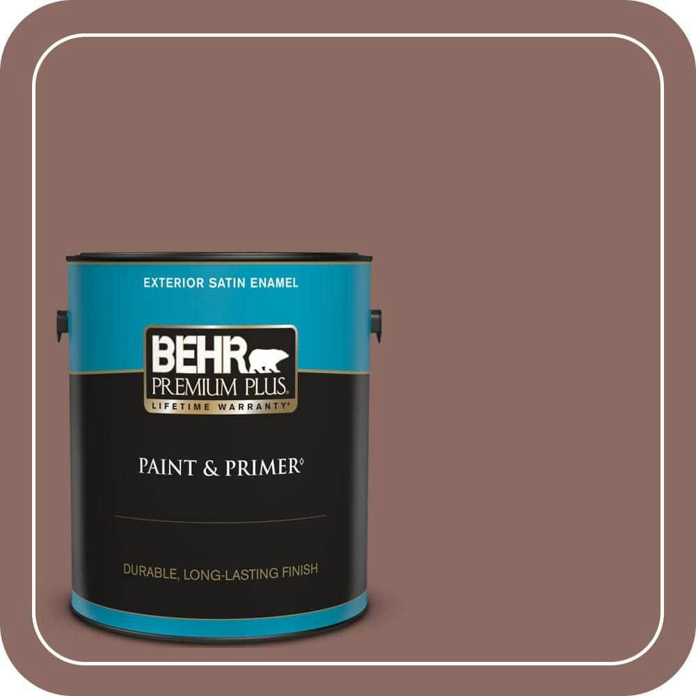 Behr Premium 1-Gallon Red Stone Satin Enamel Exterior Paint and Primer: $49.98 Behr Premium 1-Gallon Red Stone Satin Enamel Exterior Paint and Primer: $49.98