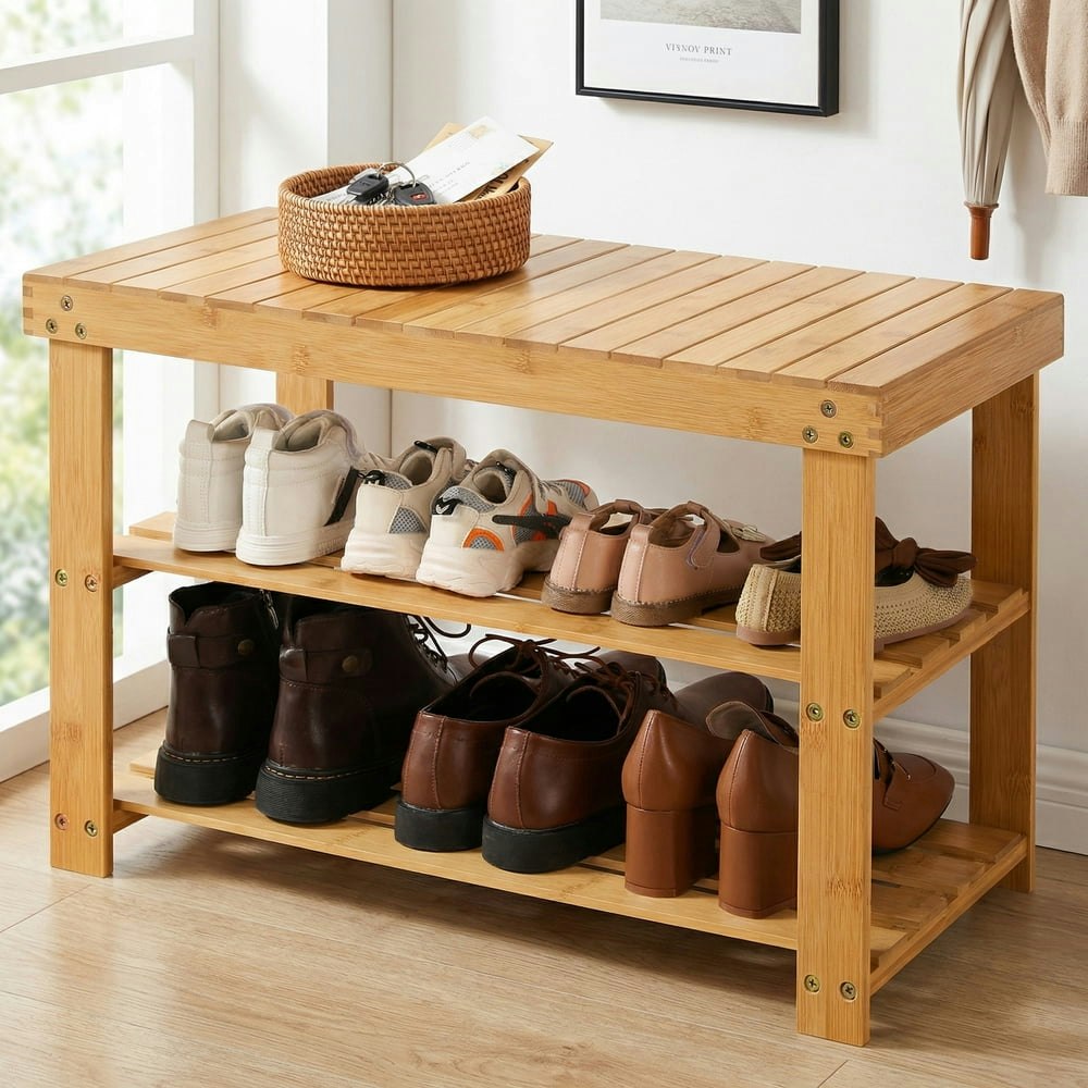 Chitooma 3-Tier Bamboo Shoe Storage Bench: $29.99 Chitooma 3-Tier Bamboo Shoe Storage Bench: $29.99