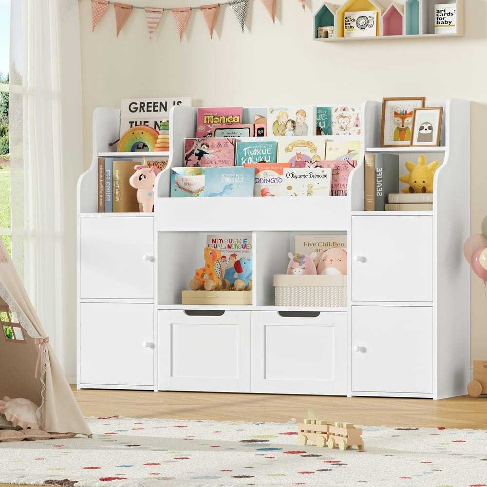 Homfa 4-Door Kids Bookcase with Toy Storage Organizer: $116.99