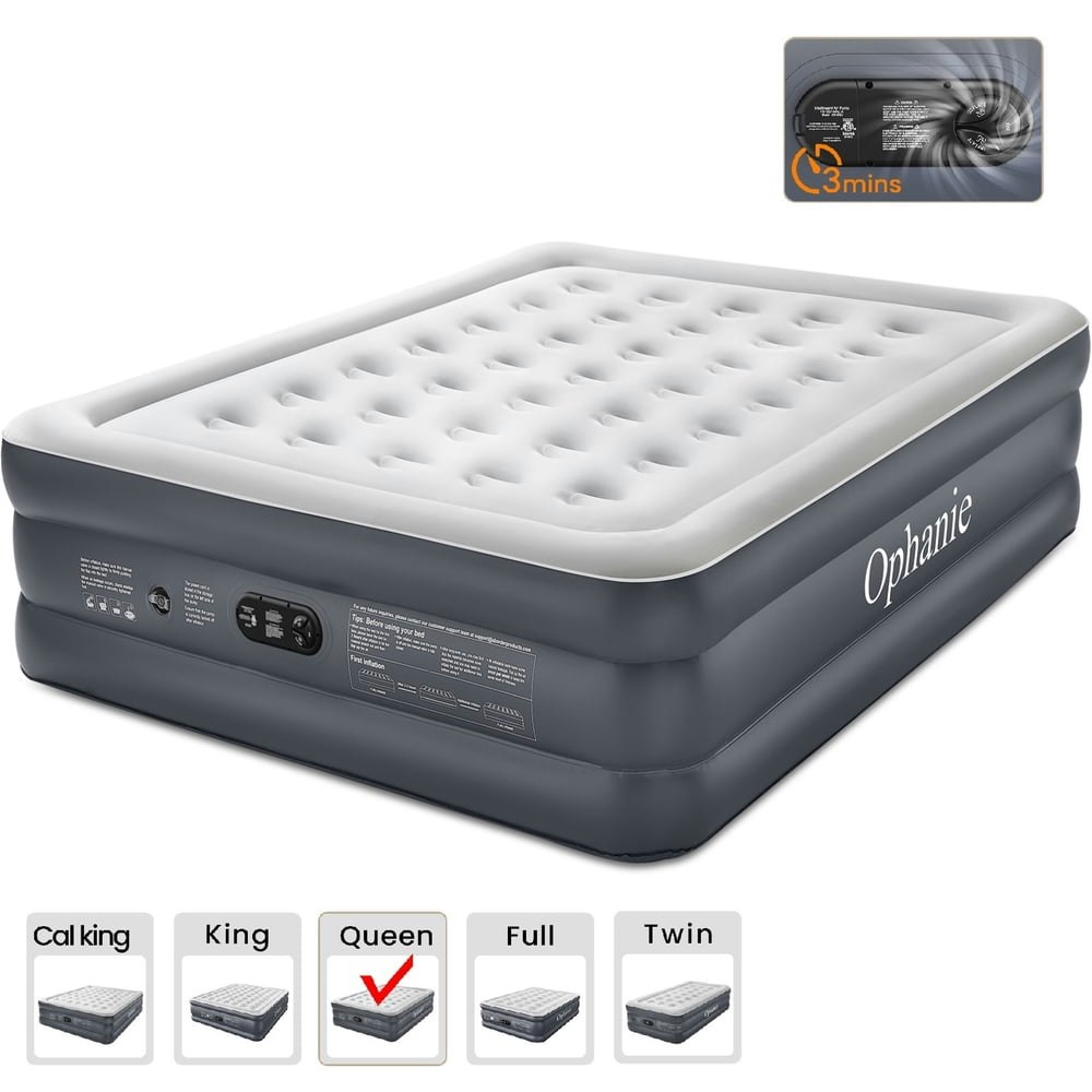 Ophanie Queen 18-Inch Elevated Air Mattress: $59.98