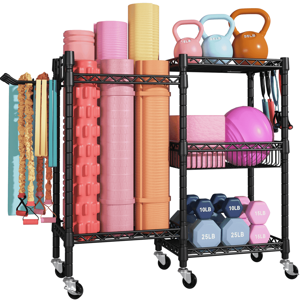 Futassi 3-Tier Gym Storage Rack with Wheels: $41.29 Futassi 3-Tier Gym Storage Rack with Wheels: $41.29