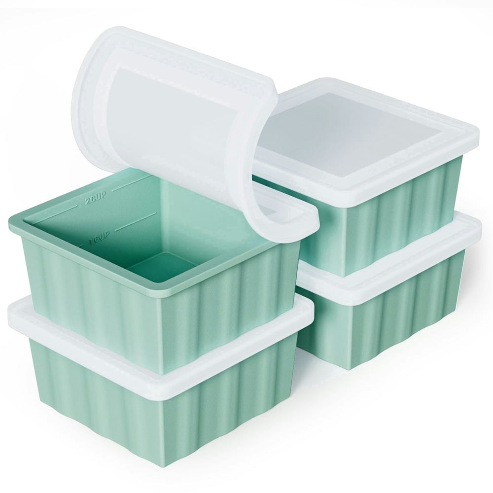 Tinana 2-Cup Silicone Freezer Tray with Lid 4-Pack: $13.99