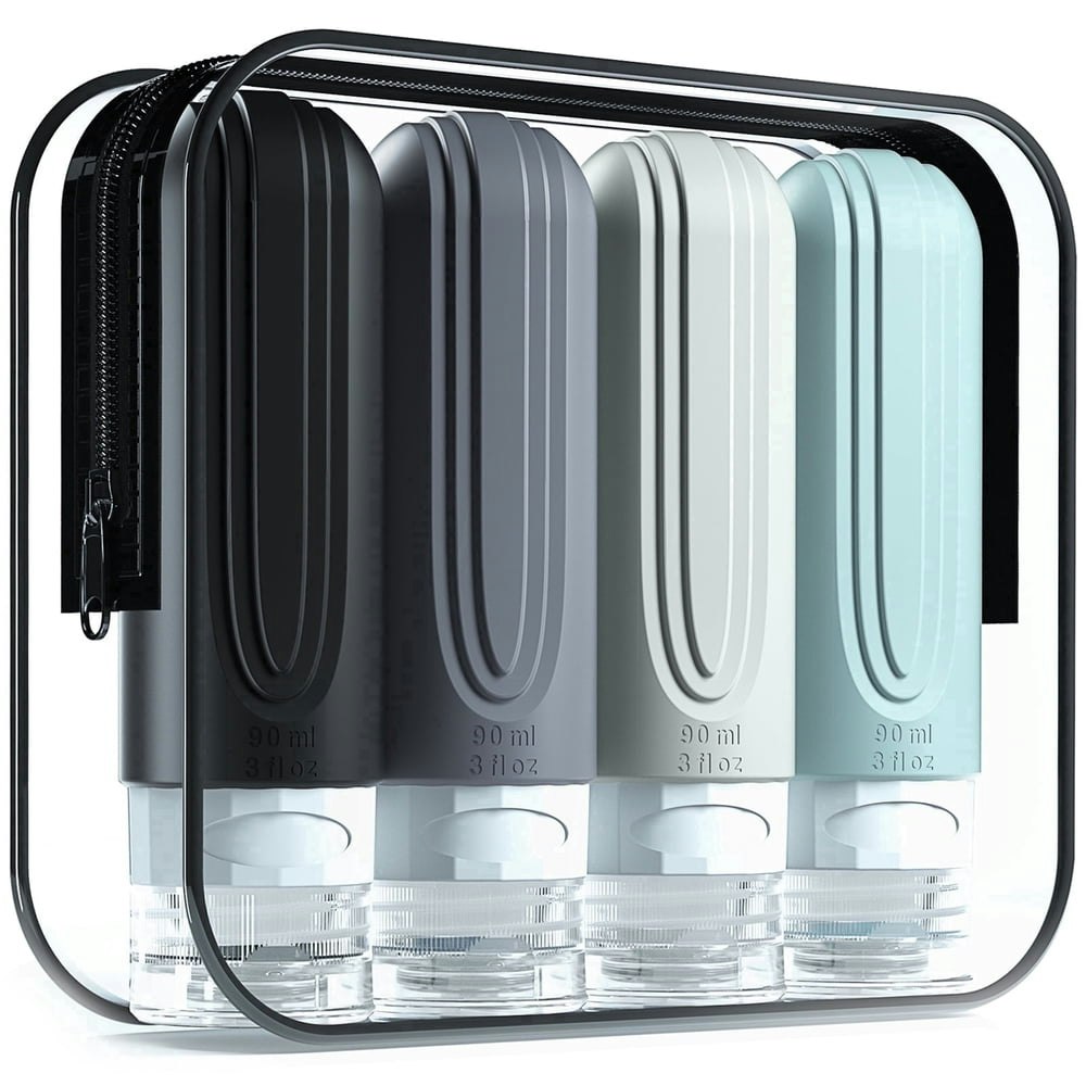 Mrsdry 3-ounce Travel Toiletry Bottles 4-Pack: $8.99