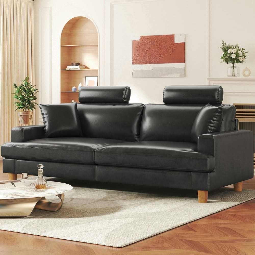 87-Inch 3-Seater PU Leather Sofa: $269.95 87-Inch 3-Seater PU Leather Sofa: $269.95