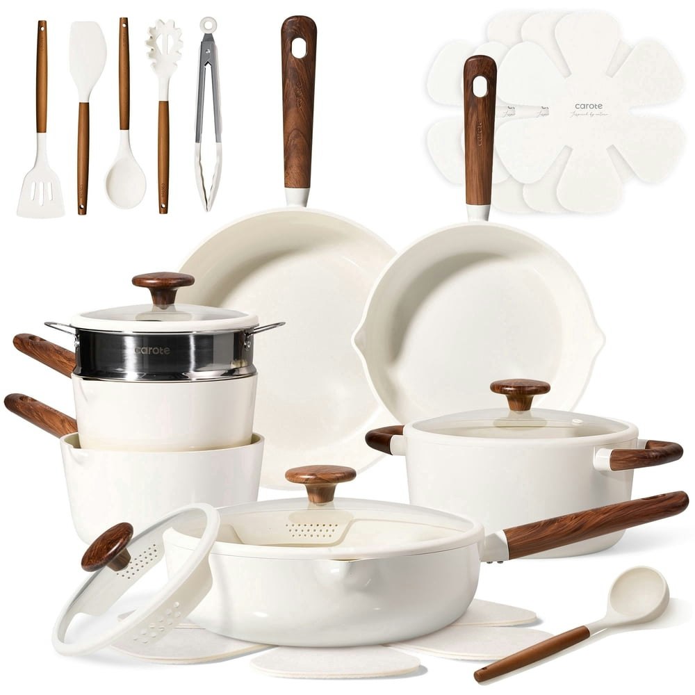 Carote 22-Piece Ceramic Nonstick Cookware Set: $69.99