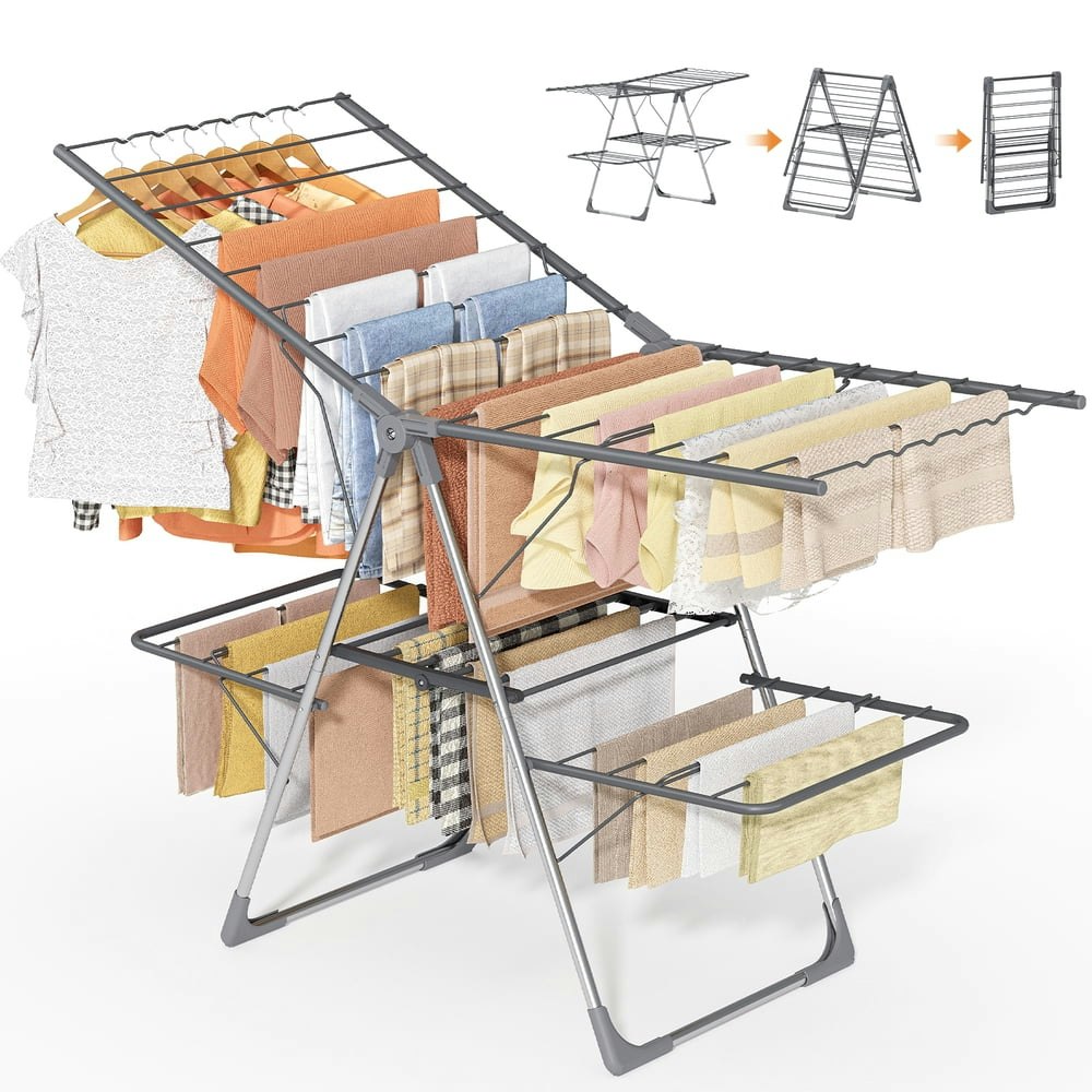 Sakugi 2-Tier Foldable Laundry Drying Rack: $52.99