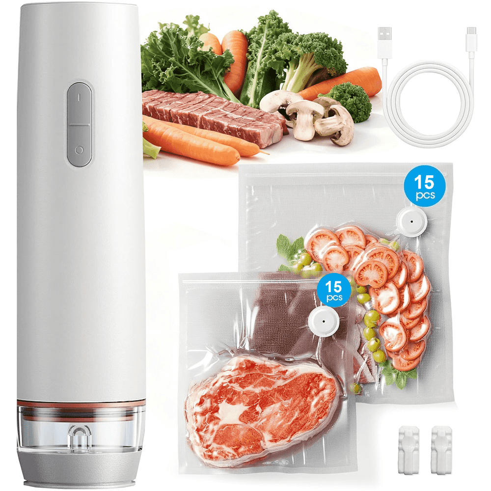 Pkalq Food Vacuum Sealer Machine with 30 Reusable Bags: $28.80