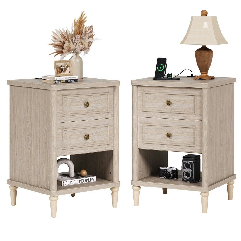 Bestier Farmhouse Nightstand with Charging Station 2-Pack: $147.24 Bestier Farmhouse Nightstand with Charging Station 2-Pack: $147.24