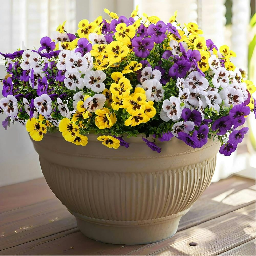Waipfaru 20-Bundle Artificial Pansy Flowers: $17.99