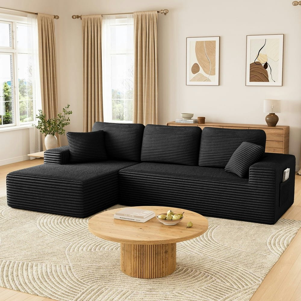Neche 108-Inch L-Shaped Corduroy Sectional Sofa: $339.98 Neche 108-Inch L-Shaped Corduroy Sectional Sofa: $339.98