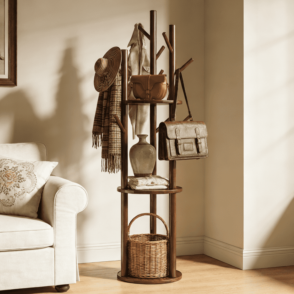Lixi Freestanding Coat Rack with 3 Shelves and 9 Hooks: $40.39 Lixi Freestanding Coat Rack with 3 Shelves and 9 Hooks: $40.39