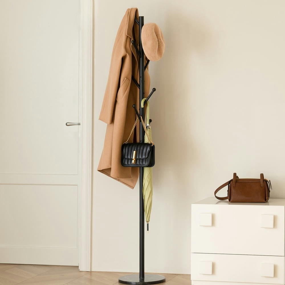 Freestanding Metal Coat Rack with Marble Base: $36.98 Freestanding Metal Coat Rack with Marble Base: $36.98