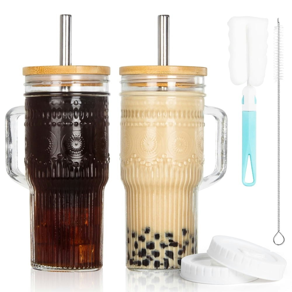 Gosche 22-ounce Glass Tumbler with Lid and Straw 2-Pack: $17.09 Gosche 22-ounce Glass Tumbler with Lid and Straw 2-Pack: $17.09