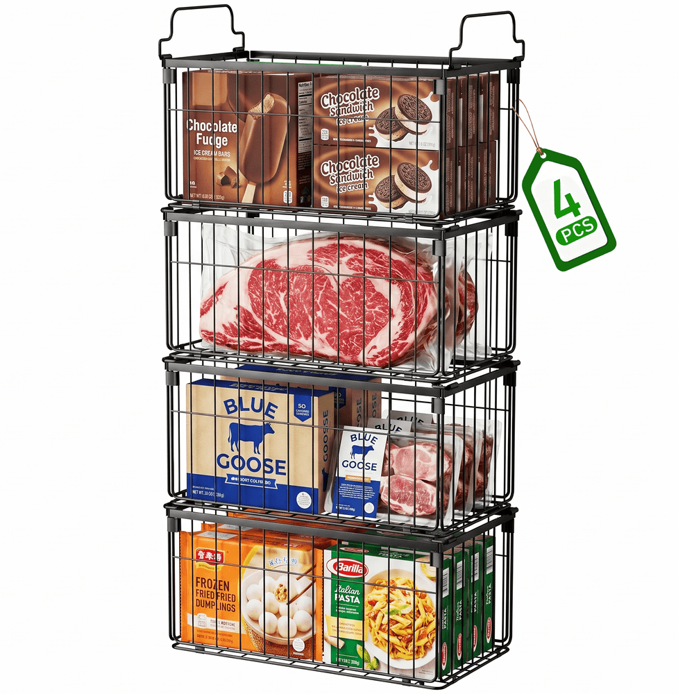 Taimasi Stackable Freezer Organizer Baskets 4-Pack: $26.99 Taimasi Stackable Freezer Organizer Baskets 4-Pack: $26.99
