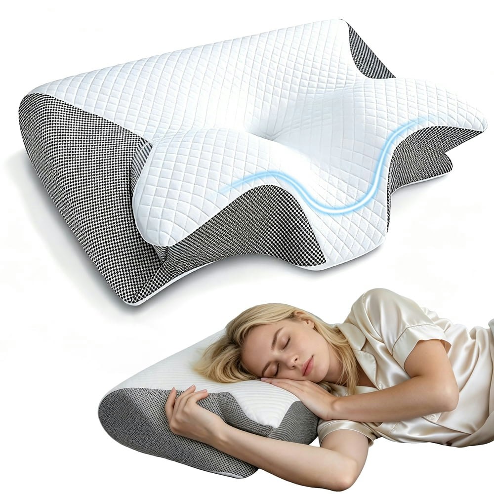 Aubiu Cervical Memory Foam Neck Support Pillow: $25.49