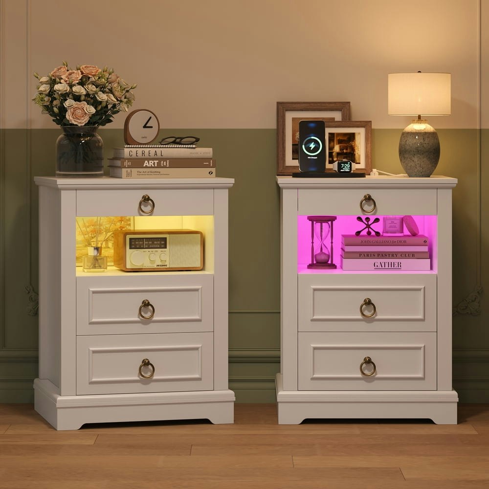 Hiphuta 3-Drawer RGB LED Nightstand 2-Pack: $159.99 Hiphuta 3-Drawer RGB LED Nightstand 2-Pack: $159.99