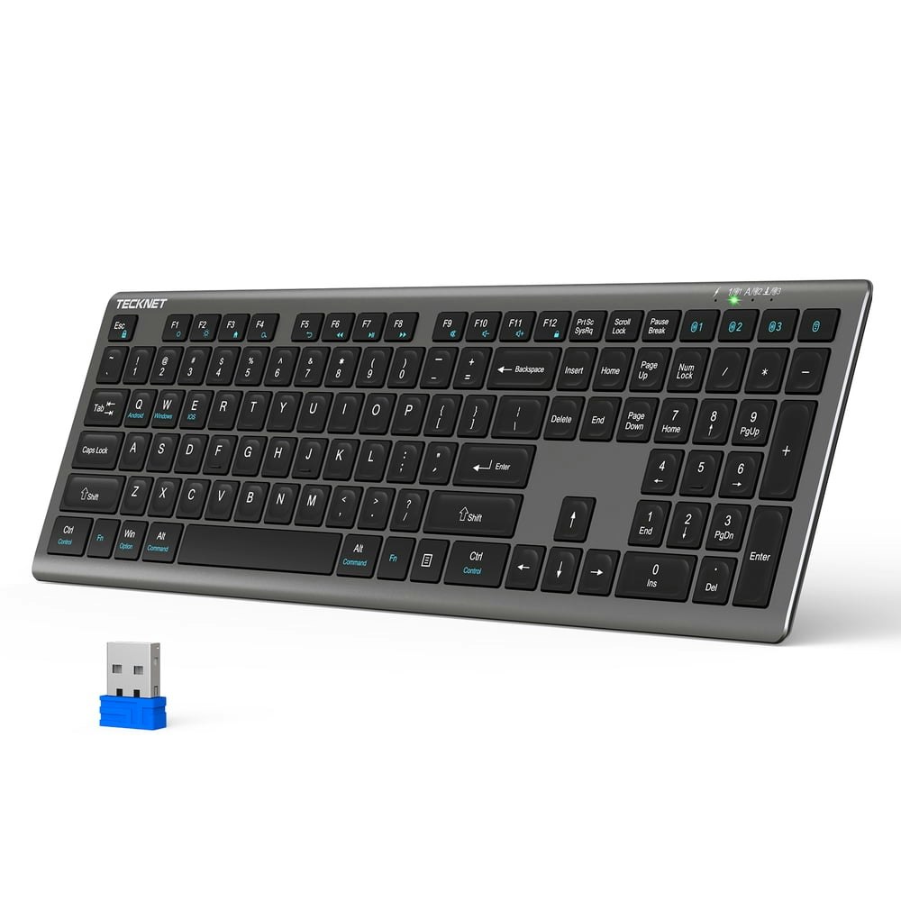 Tecknet 4-Device Wireless Bluetooth Keyboard: $31.99