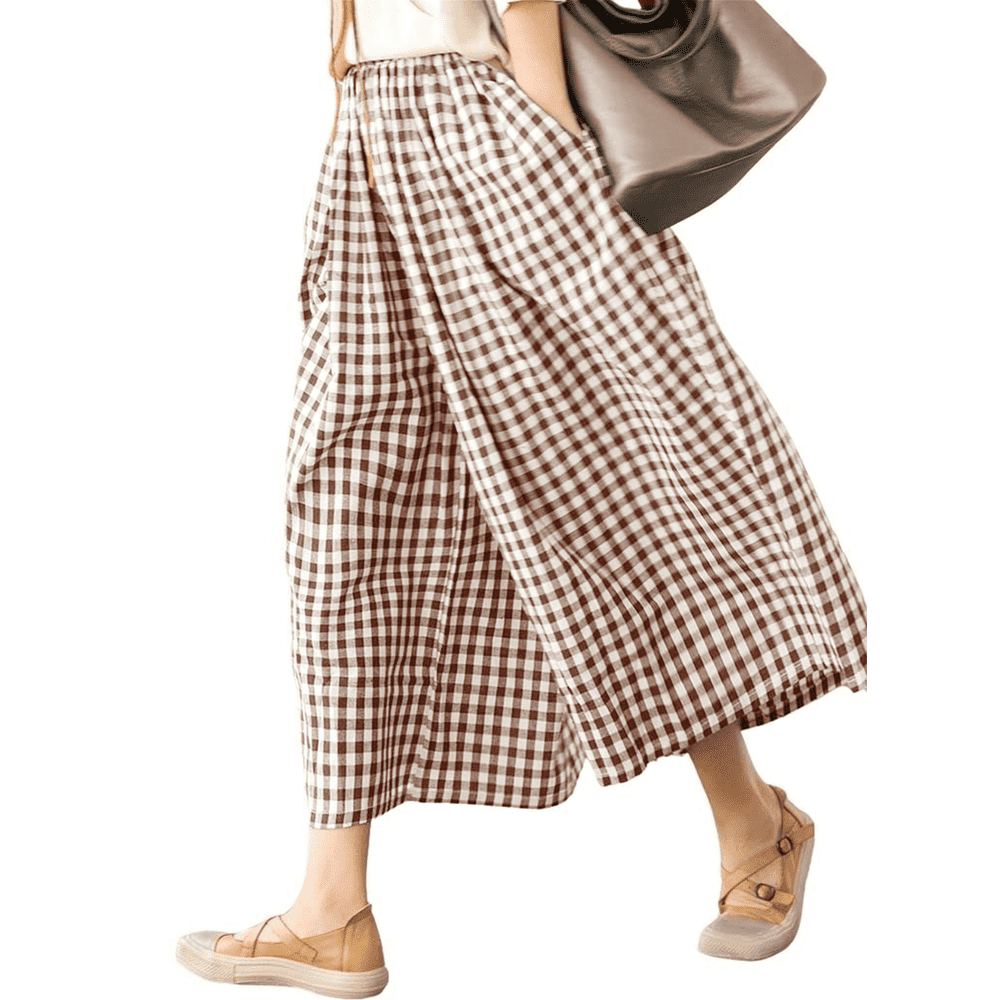 Somer Women's Plaid Capri Palazzo Pants: $12.79