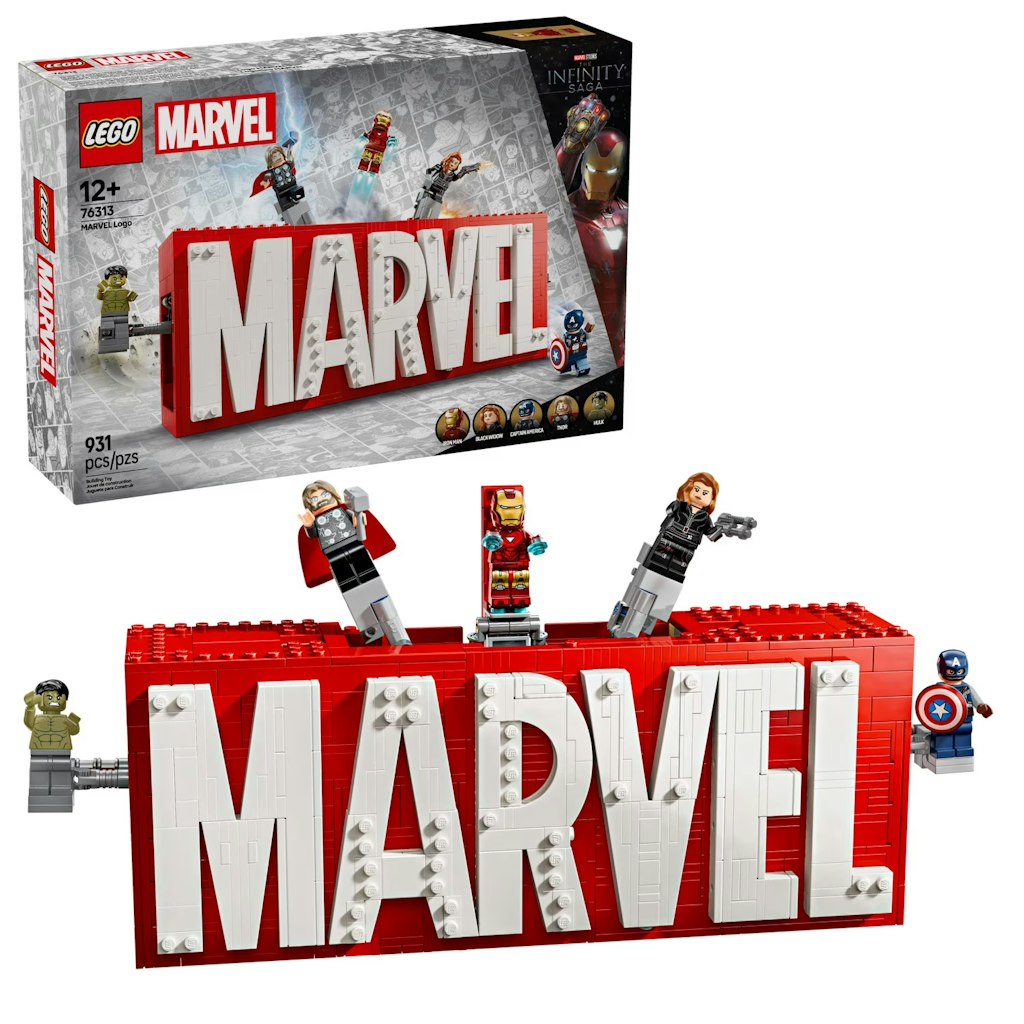 LEGO Marvel Logo and Minifigures Set: $80