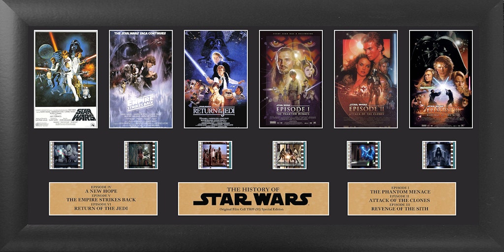 Filmcells Star Wars: Through the Ages Framed Wall Art 20" x 11" Collectible: $130