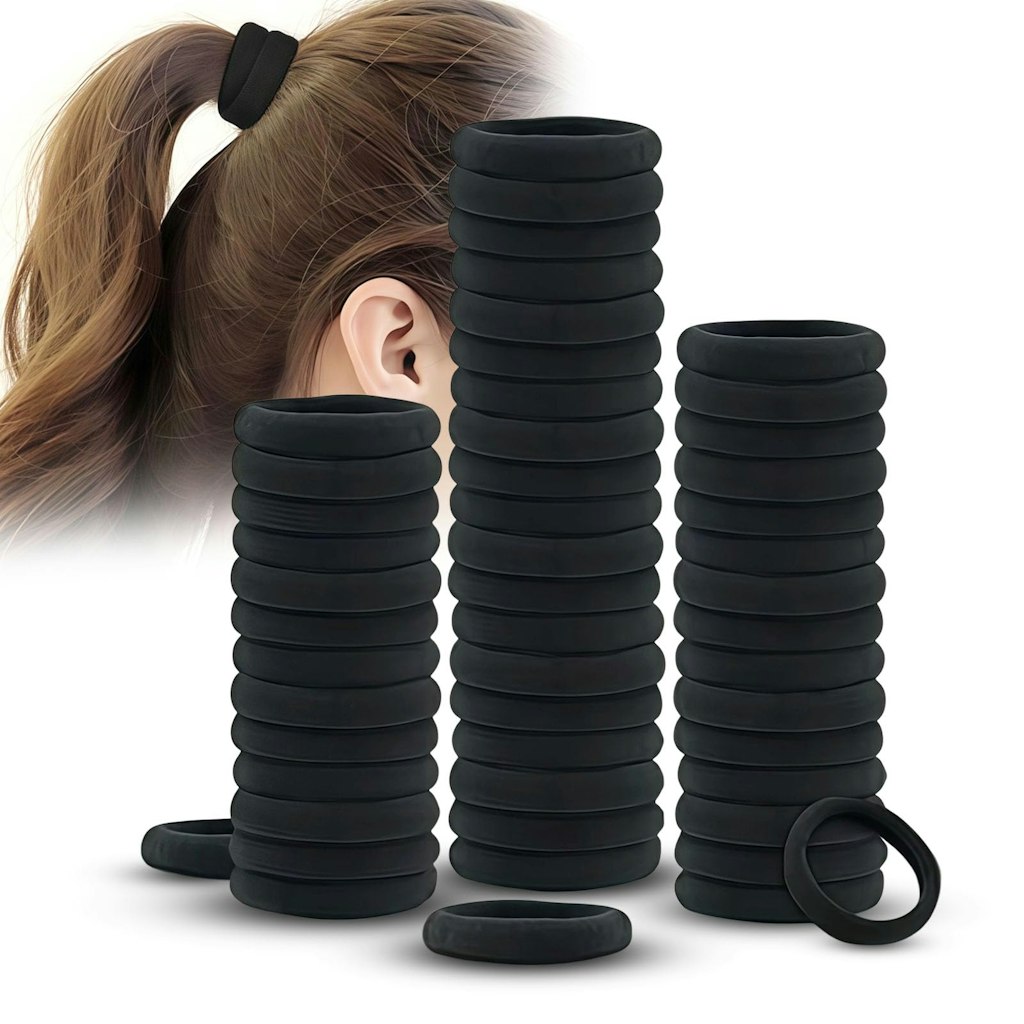 Black Elastic Hair Tie 50-Pack: $1.98