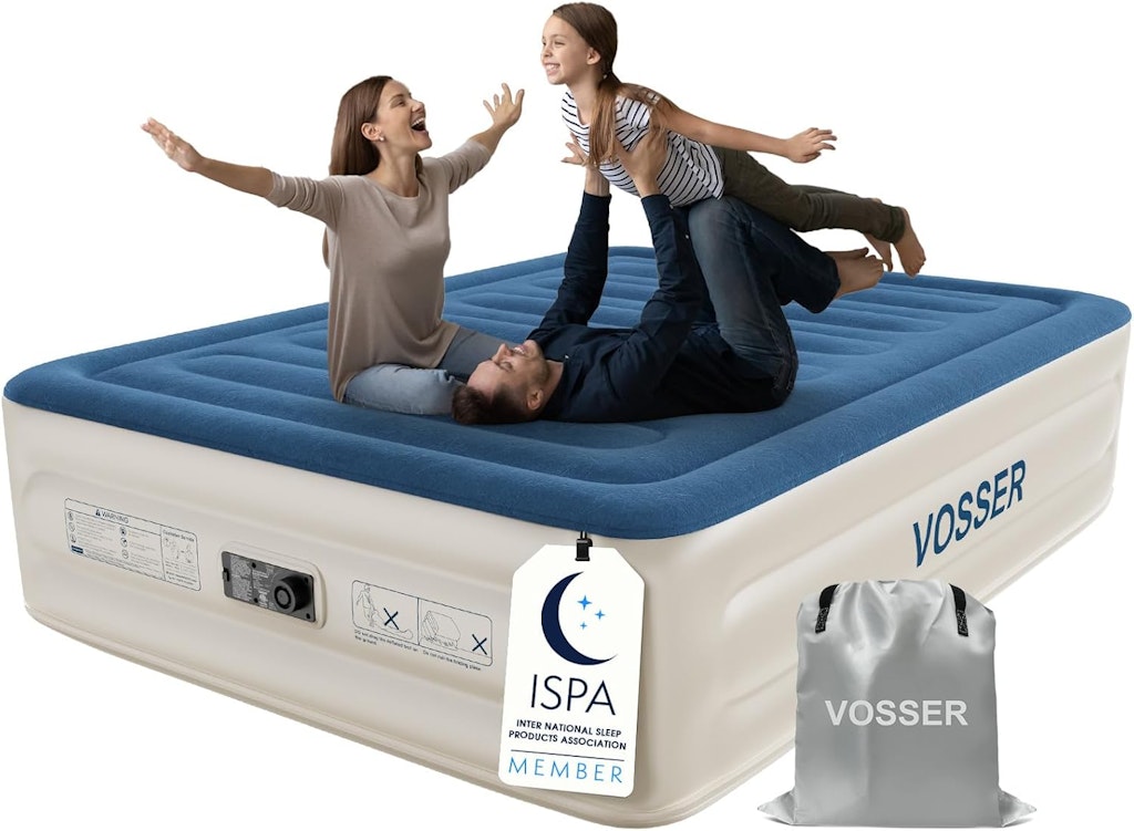 Vosser 18" Queen Air Mattress with Built-in Pump: $69.99