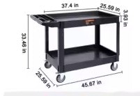 SucceBuy 2-Shelf Utility Service Cart: $49.54