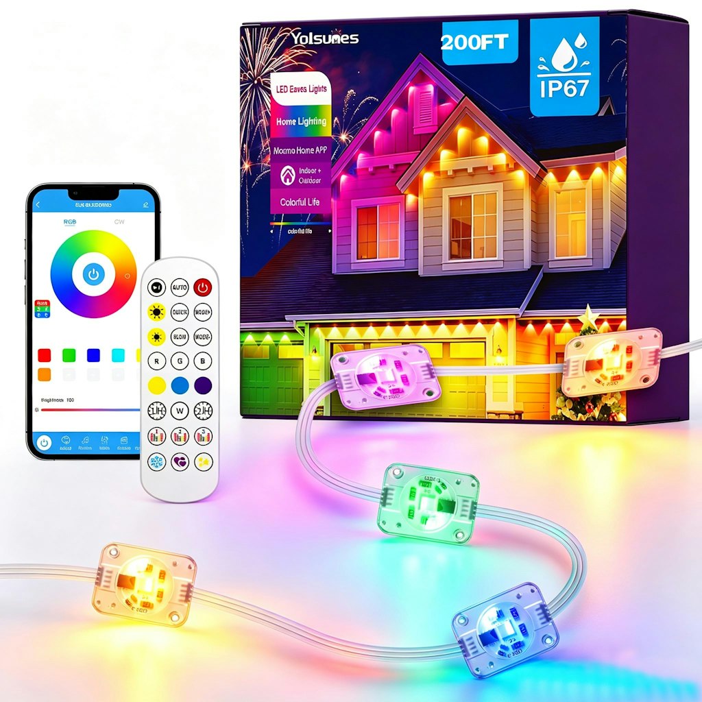 Yolsunes 200-Foot RGB+IC Smart LED Outdoor Lights: $35