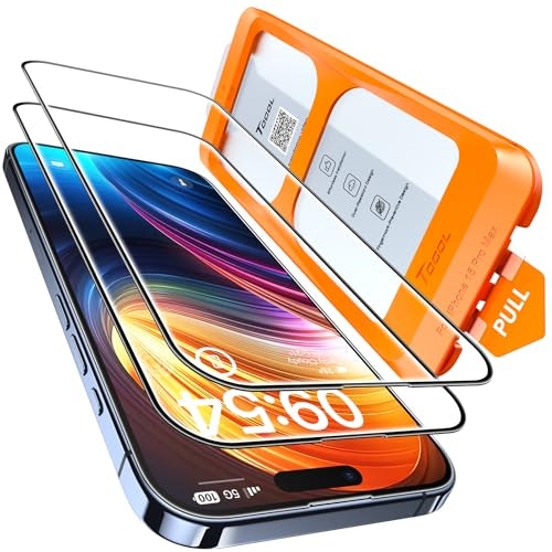 Tocol iPhone 15 Pro Max Tempered Glass Screen Protector 2-Pack: $9.43