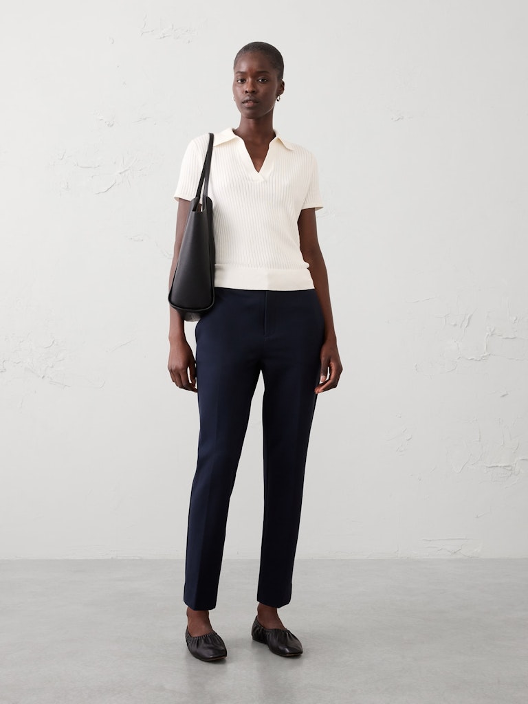 Sloan Slim High-Rise Knit Ponte Ankle Pant: $45 Sloan Slim High-Rise Knit Ponte Ankle Pant: $45
