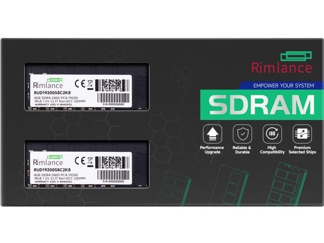 Rimlance 8GB (2x4GB) DDR4 2400MHz Desktop Memory: $47.96