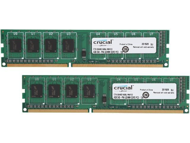 Crucial 8GB (2 x 4GB) DDR3L 1600 Desktop Memory: $59.85