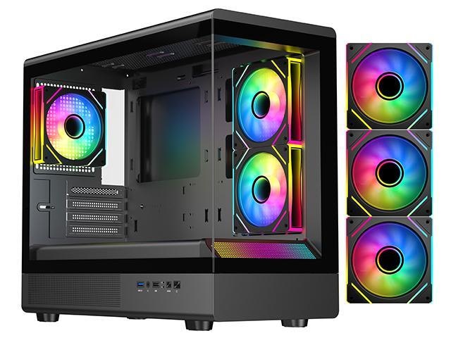 DIYPC ARGB-M1-BK ATX Computer Case: $62.97