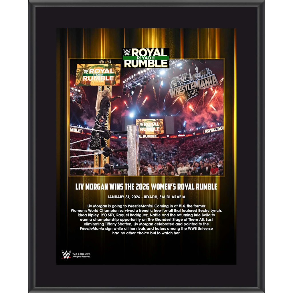Liv Morgan WWE 10.5" x 13" 2026 Royal Rumble Sublimated Plaque: $29.99 Liv Morgan WWE 10.5" x 13" 2026 Royal Rumble Sublimated Plaque: $29.99